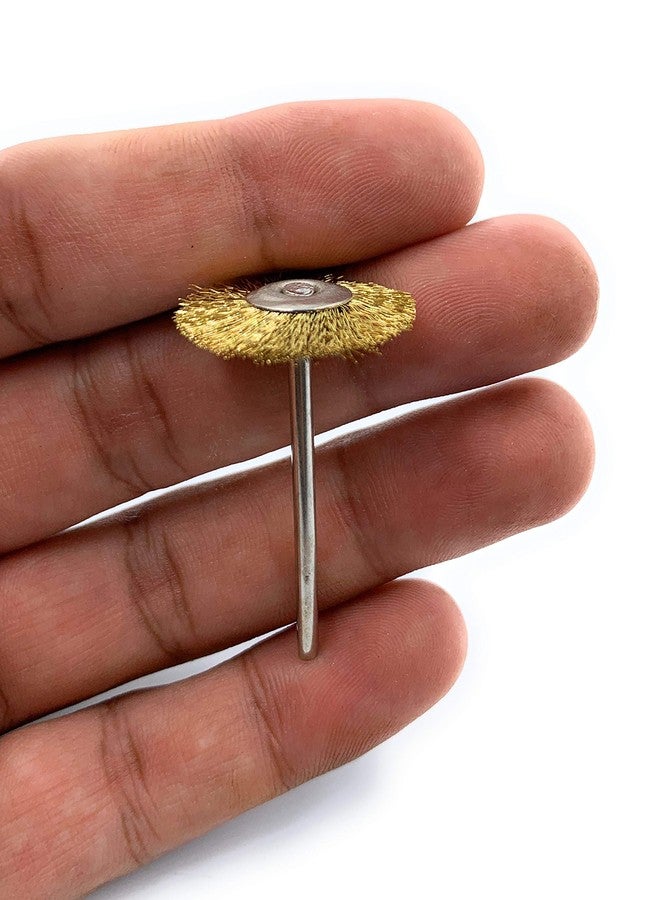 Aone Brass Wire Wheel End Brush 10pcs for Finishing, Deburring, Rust Removal & Cleaning for Dremel Rotary Tool,Micro Hand Motor,Polishing Motor for Jewellery Making, Watchmaking, Model Making - Image 2